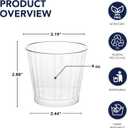 Party Essentials Deluxe/Elegance Hard Plastic Party Cup/Old Fashioned Tumbler/Cocktail Glass, 9 oz., 80 Count, Clear