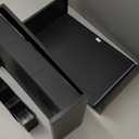 gianotter Dual Monitor Stand Riser, Desk Organizer With Drawer and 2 Pen Holders, Computer Monitor Stand, Shelf for Top of Desk, Black