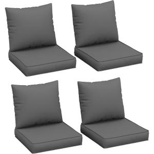 Outdoor Cushions for Patio Furniture, 4'' Replacement Cushions for Outdoor Furniture, Set of 4 Water-Resistant Outdoor Sectional Cushions for Sofa Couch Chair (Grey) Outdoor Cushions for Patio Furniture, 4'' Replacement Cushions for Outdoor Furniture, Set of 4 Water-Resistant Outdoor Sectional Cushions for Sofa Couch Chair (Grey)