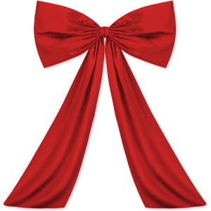 Wavwavw Red Large Bow Decor Big Bow Coquette Birthday Decoration for Room Giant Satin Ribbon Tie for Party Backdrop Wedding Bridal Shower Valentine's Day Wall Hanging Decor (24 x 36 Inches)