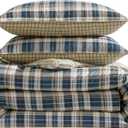 Eddie Bauer - Twin Comforter Set, Reversible Bedding with Matching Sham, Medium-Weight for Year Round Use, Dorm Essentials (Port Gamble Blue)