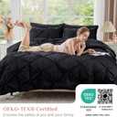 JOLLYVOGUE Black Queen Comforter Set 7 Pieces - Bed in a Bag Queen for All Season, Pintuck Bedding Comforter Sets with Comforter, Flat Sheet, Fitted Sheet and Pillowcases & Shams