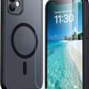 SPIDERCASE for iPhone 11 Phone Case, Magnetic Translucent Matte Case with 2PCS Tempered Glass Screen Protector Slim Phone Case for iPhone 11 6.1'', Black