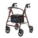 Medline Mobility Dependable Steel Rollator Walker, Burgundy, 300 lb. Weight Capacity, 8 Wheels, Adjustable Handle, Padded Seat & Backrest, Rolling Walker for Seniors and Mobility Impaired