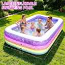 SULIFEEL Inflatable Rainbow Swimming Pool for Kids and Adults118"69"25" Oversized Outdoor Family Pool, Designed for for Backyard Garden Summer Water Party