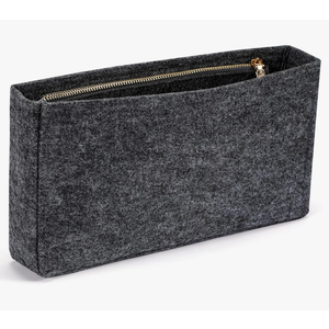 HyFanStr Small Purse Organizer with Zipper, Felt Insert Bag Organizer Handbag Tote Liner Pouch for Women