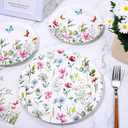 Whaline 40 Pcs Wildflower Paper Plates Floral Flower Party Decoration 7 In & 9 Inch Disposable Dessert Plates for Spring Summer Picnic Birthday Bridal Shower Baby Shower Party Tableware Supplies
