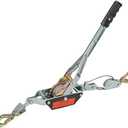 TBAPFS 2 Ton Heavy Duty 2 Hook Steel Cable Dual Gear Power Puller Come Along Chain Winch Ratchet Tool, Automotive Hoist Hand Winch Cable Puller Stretcher Lift