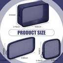 Weewooday 4 Pcs Mesh Makeup Bag Mesh Cosmetic Bag Travel Toiletry Pouch with Zipper Mini Makeup Cosmetic Purse for Daily Accessory(Small, Large, Medium,Navy Blue)