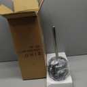 BINO | Toilet Brush with Holder Silicone Coated Ceramic, Grey | Toilet Bowl Brush and Holder Bowl | Bathroom Cleaner (Gray)