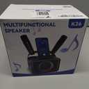 Karaoke Machine, Portable Bluetooth Speaker with 2 Wireless Microphone for Adults & Kids with LED Lights, Karaoke Microphone with PA System Supports USB/ TF/ AUX, Gift for Party (Purple)