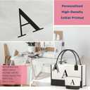 Monogrammed Canvas Tote Bag with Zipper Pockets - Ideal Gift for Mom, Teacher, Sister