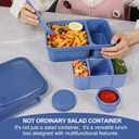 Caperci Extra-Large 62oz Bento Lunch Box for Adults Salad, (Navy & Pink)