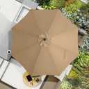 MASTERCANOPY Patio Umbrella 10ft Replacement Canopy for 8 Ribs-Khaki Canopy Only