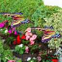 MorningRo 2 Pack Plant Shades Umbrellas Outdoor Sun Covers, Garden Yard Decorations, Large Iron Shade Umbrellas for Patio Outside Potted Plants(Butterfly)