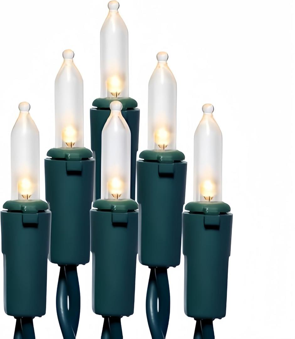 200 LED Warm White Christmas Lights, UL Certified and Commercial Grade 66ft Green Wire String Lights, for Indoor and Outdoor Party, Wedding, Garden, Patio.