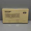 TECKNET Wireless Ergonomic Keyboard Rechargeable, 2.4G+Bluetooth Ergo Cordless USB Computer Keyboard, Wrist Rest, Natural Typing, Stain-Resistant Fabric, Compatible For Windows Computer Desktop Laptop (109 Keys, black)