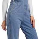 Women Denim Overalls Jean Bib 90s Retro Dungaree Ladies Loose Fit Fashion Cotton Casual Relaxed Jumpsuit (Large, Light Blue)