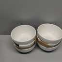 DOWAN 23 OZ Ceramic Bowls Set of 6 - Alabaster White Bowls with Distributed Specks - Perfect for Soup, Cereal, Oatmeal, Fruit, Rice - Dishwasher & Microwave Safe