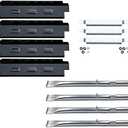 Direct Store Parts Kit DG259 Replacement for Charbroil Grill 463436213,463436215; Thermos 466360113 Repair Kit (SS Burner + SS Carry-Over Tubes + Porcelain Steel Heat Plate)