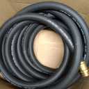Guitrees 50FT 3/4 Heavy Duty Rubber Garden Hose - 300psi Working, 1000psi Burst - Hot/Cold Water - Five-Layered Braiding for Durability - Versatile for Gardening, Agriculture, Construction(Black)