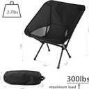 Wind Tour Portable Camping Chair Lightweight Foldable Outdoor Chair for Hiking Camp Backpacking Lawn Beach Fishing Picnic with Carry Bag (Black)