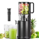 Masticating Juicer, 5.2 in Feed Chute for Whole Fruits &Vegetables,200W Slow Cold Press Juicer, 7-Stage Masticating,Dual Anti-Clog Filters,BPA free