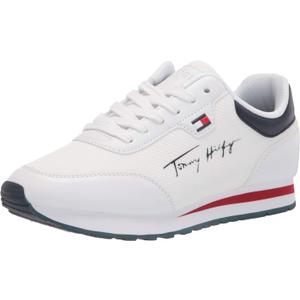 Tommy Hilfiger Women's Laces Sneaker (9, White/White/Navy)