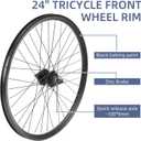 MTB Wheel 24"/26" Bike Wheelset, Bicycle Rim, Front Wheel-Quick Release Disc Brake, Rear Wheel-Bolt-on Axle, 36 Spoke, Compatible 6-8 Speed Cassette, Aluminum Alloy