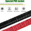 2 Gauge Battery Cable Copper Wire, 20FT Red+20FT Black 2 AWG Welding Cable Standard USA OFC Wire for Automotive, Battery, Solar, Marine and Generator