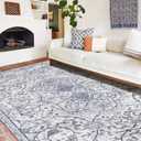Area Mat for Living Room, 5'x8' Waterproof Vintage Print Floor Mat for Bedroom Kitchen, Stain Resistant Non-Slip Rug for Under Dining Table, Soft Floor Play Pad for Baby Spills, Pet Accidents