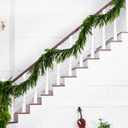 6 Ft Extra Full Christmas Garland Delux Real Touch Norfolk Pine Garland Christmas Decorations Lush Realistic Greenery Garlands for Mantle, Table, Stair, Railing, Fireplace Indoor Outdoor Holiday Decor