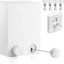 Retractable Clothesline Clothes Line Retracting Outdoor/Indoor, Heavy Duty Stainless Steel Adjustable Drying Rope Wire Dryer with ABS case+Aluminum, Self Adhesive Wall Mount 13.8 Feet White