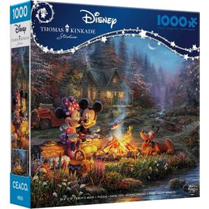 Ceaco - Disney - Thomas Kinkade - Mickey & Minnie Sweetheart Campfire - 1000 Piece Jigsaw Puzzle