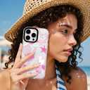 ChiCsFleur for iPhone 13 / iPhone 14 Case, TPU Phone case with Camera Protection for Women Girls Teens - Pink Preppy Sea Manta Y2K Shell Starfish Elegant Coral Ocean Gift Aesthetic Unique