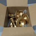 Gold Taper Candle Holder Set of 12, Hewory Short Skinny Brass Candlestick Holders, Vintage Small Low Metal Candles Sticks for Wedding Centerpieces Christmas Birthday Party Holiday Dinning Table Decor