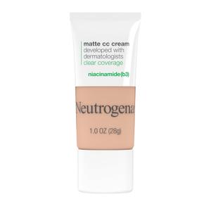 Neutrogena Clear Coverage Flawless Matte CC Cream, Full-Coverage Color Correcting Cream Face Makeup with Niacinamide (b3), Hypoallergenic, Oil Free & Fragrance Free, Barley Beige, 1 oz (1 Ounce (Pack of 1)) 2.3