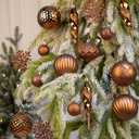 50PCS Christmas Tree Ornaments Set with Shatterproof Christmas Balls Icicle Snowflake Hanging Ornaments for Home Office Farmhouse Christmas Decorations, Bronze