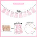 Pink Gingham Baby Dress Bodysuit Banner - Bow Gender Reveal Baby Shower Banner,Floral And Gingham Decorations,Pink Floral Milestone Nursery Decor Keepsake Garland(pink)