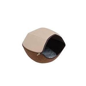 Large Cat Tunnel Bed for Indoor Cats Up to 30 Lbs Peekaboo Donut Cave with Catnip and Plush Toys Scratch Resistant Felt Design Detachable and Washable Cat Tunnel (Beige, L)