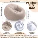 Realspring Inflatable Bean Bag Chairs Outdoor Blow up Camping Chairs Inflatable Lazy Sofa Folding Portable Bean Bag Loungers Couch for Movie Night(Coffee,6 Pcs)