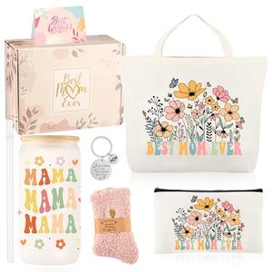 Pack of 2 HAOQINA 8 PCS Birthday Gift for Mom Flower Theme Mothers Day Christmas Gifts from Daughter Son New Mom Gift Besket