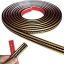 Peel and Stick Molding Trim Self Adhesive Flexible Wall Trim Crown Molding 3D Strip for Tile Wood Wall Panels Picture Mirror Frame Border Edge Corner Ceiling Wallpaper Decor (Black Gold, 200in)