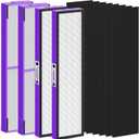 FLT5250PT Replacement Filter Compatible with Air Cleaner Purifier AC5000E AC5300B AC5350W AC5350B CDAP5500, 4 Premium Filters with 8 Carbon Pre-Filter, Purple Pet Care Version