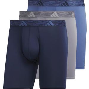 adidas Men's Microfiber Boxer Briefs Underwear Multipack  Athletic, Moisture Wicking, Stretch Fit & Tagless (Medium, Collegiate Navy/Grey/Crew Blue/M)