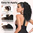 Lommel Ponytail Extension, Claw Clip Ponytail Extension for Women Long Wavy Pony Tails Hair Extensions Natural Synthetic 20 Inch Clip in Ponytail Hairpiece for Daily Use(Ombre Light Brown Mix Blonde)
