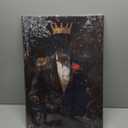 African American Wall Art Black Man with Gold Crown Picture Paintings Afro King Canvas Prints Abstract Man Poster for Living Room Office Bedroom Decor Framed(Man-3,16.00" x 24.00")