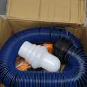10FT RV Sewer Hose, 24 Mil Heavy Duty TPE Material for Abrasion Resistance and Crush Protection, Camper Sewer Hose Kit with Pre-Attached Bayonet Fittings, 4-in-1 Adapter Elbow and Wrench (Blue)