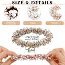 Ahoney 9Pcs Pearl Hair Ties Elastic Hair Scrunchies Hold Crystal Beads Bulk Hair Ropes Stretchy Handmade Boho Bride Bachelorette Party Hair Accessories for Women Girls (Pearl&Crystal)