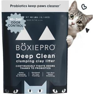 Boxie Probiotic Clumping Cat Litter 40+ Day Odor Control Dust Free 40 lb
Hard Flat Top clumps stay on top for fast scooping and less scrubbing; no added fragrance, fillers, or harsh chemicals